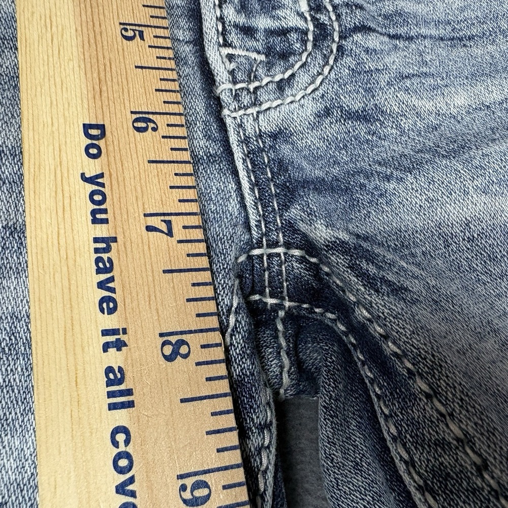 Miss Me Size 23 Low Rise Tailored Bootcut Jeans Embellished Bling Y2K - Picture 13 of 14